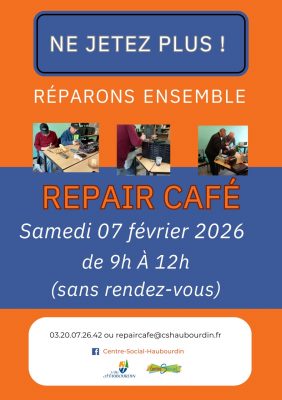AFFICHE ATELIER REPAIR CAFÉ SAMEDI 07 FEVRIER 2026